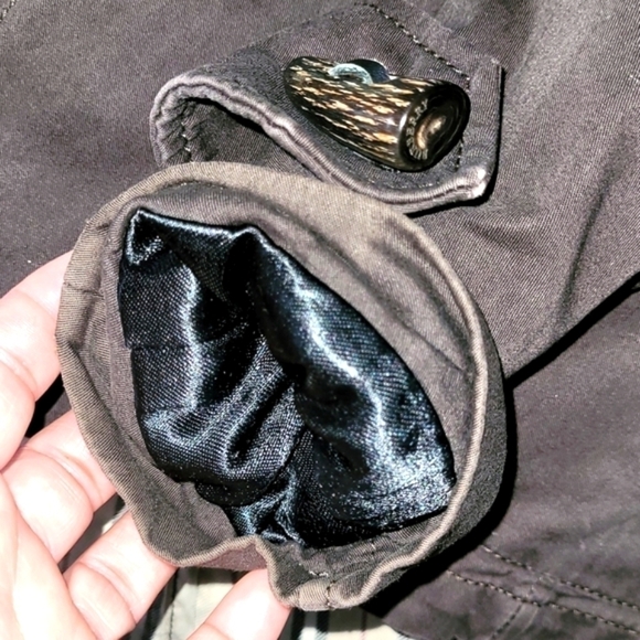 BURBERRY Brown Hoodie Nova Check Duffle Jacket Buffalo Horn Buttons Size XS/S - Picture 13 of 16